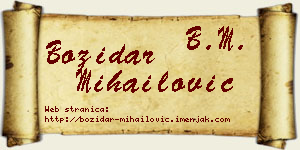 Božidar Mihailović vizit kartica